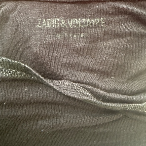ZADIG & VOLTAIRE Black Metallic Detail Tee S - Picture 3 of 6
